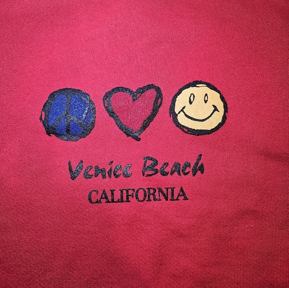 Venice Beach red crewneck. Size XL. - Picture 2 of 5